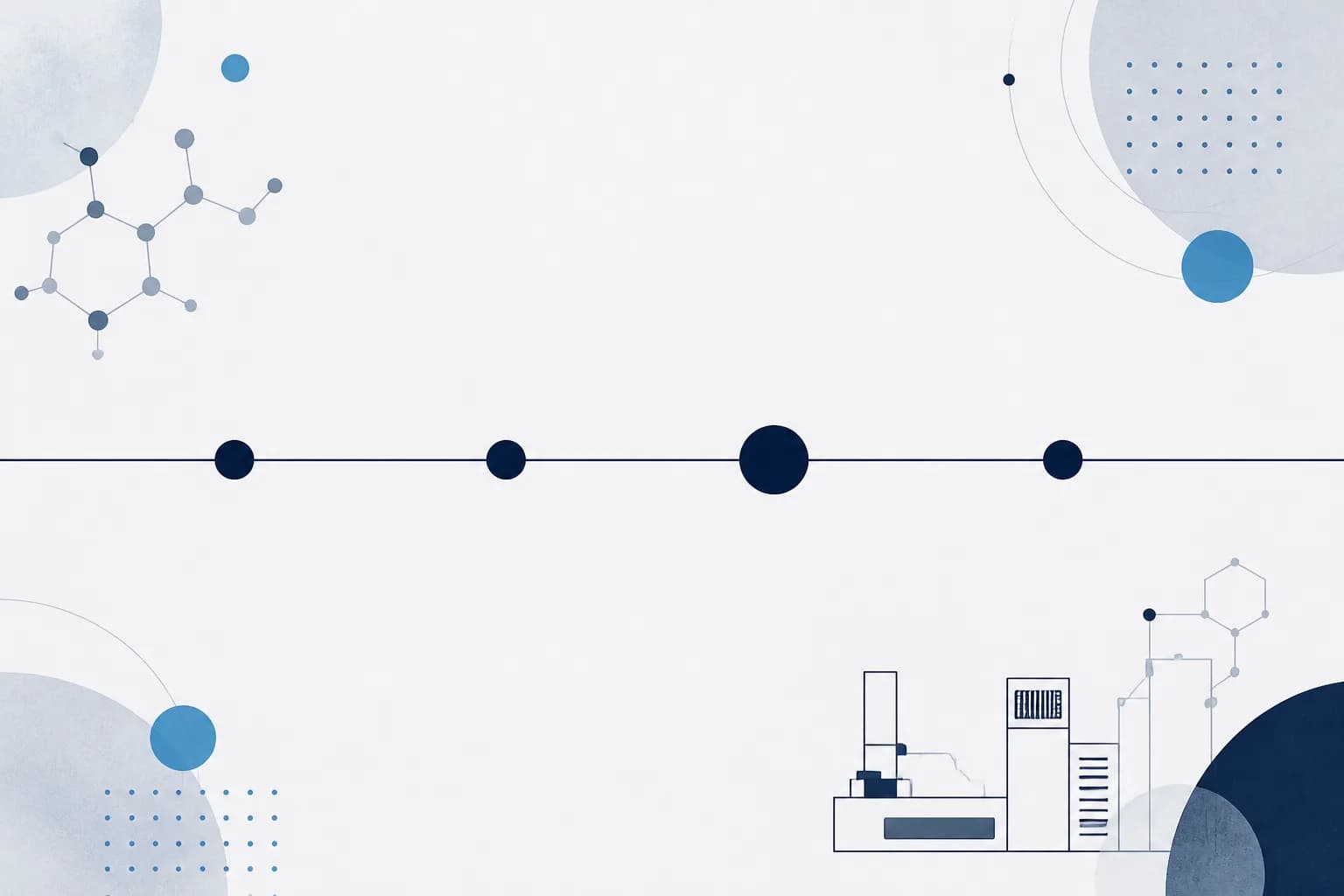 Abstract illustration of four dated markers placed along a single horizontal line on a plain background.